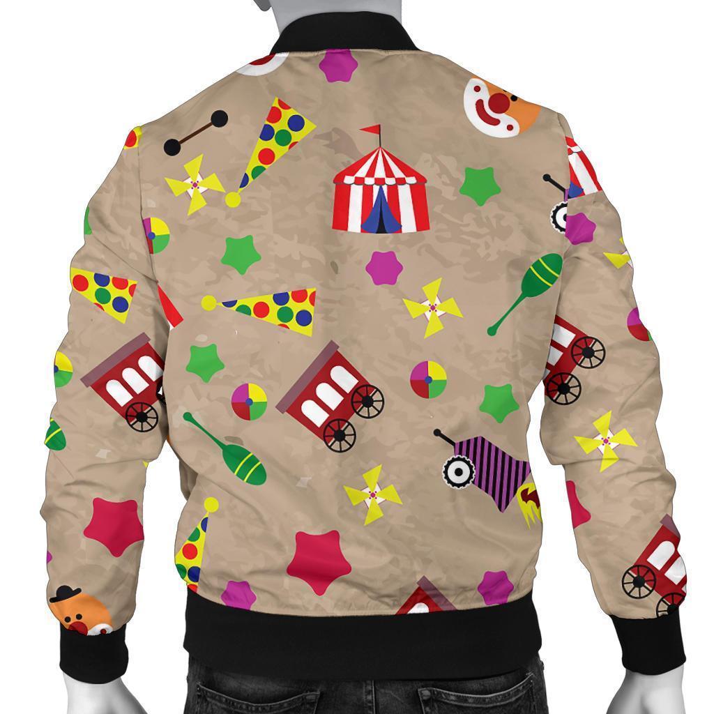 Circus Pattern Print Men's Bomber Jacket-grizzshop