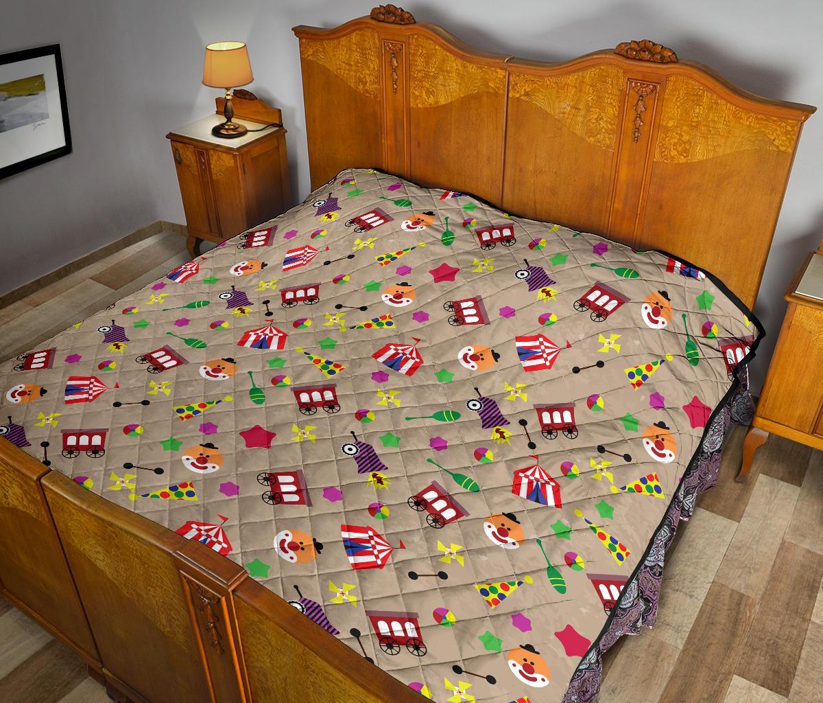 Circus Pattern Print Quilt-grizzshop