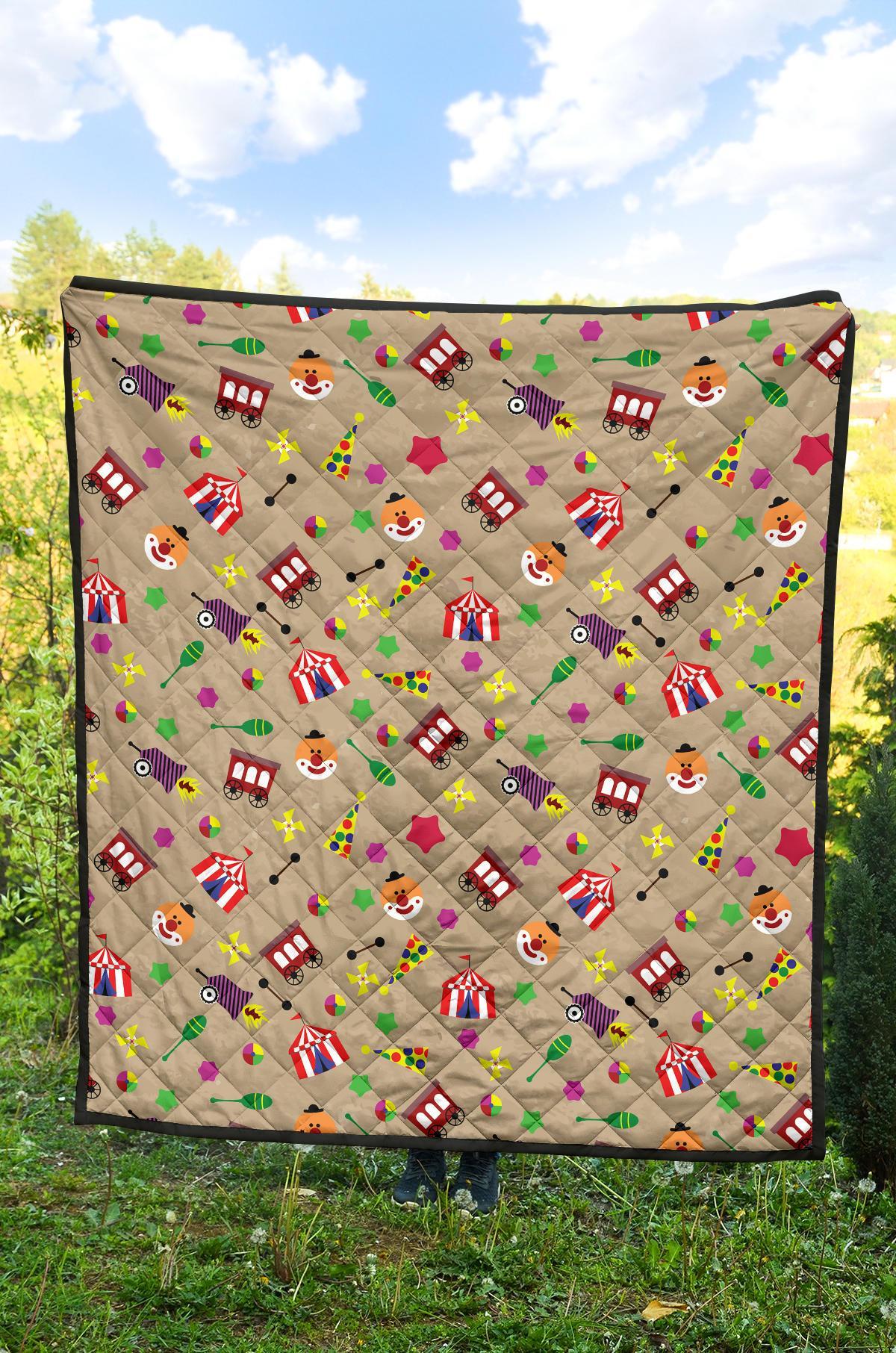Circus Pattern Print Quilt-grizzshop