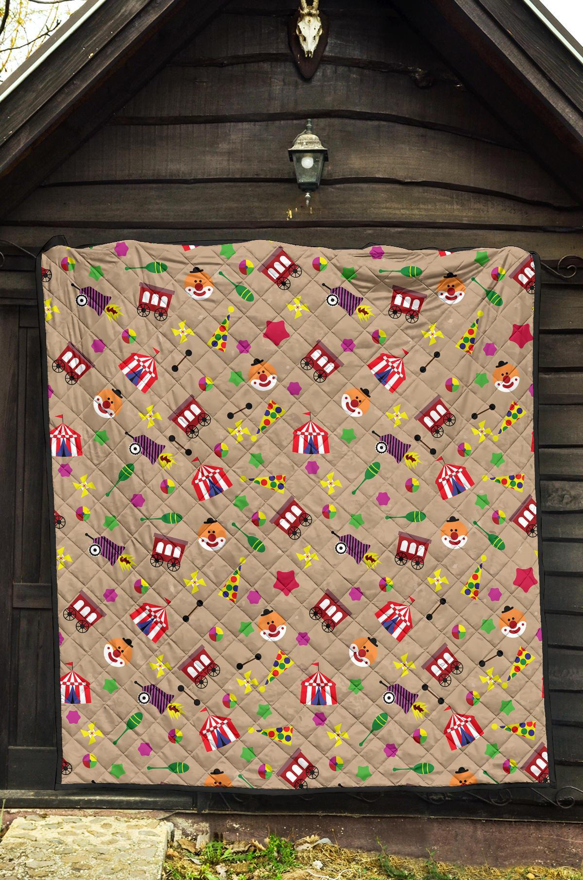 Circus Pattern Print Quilt-grizzshop