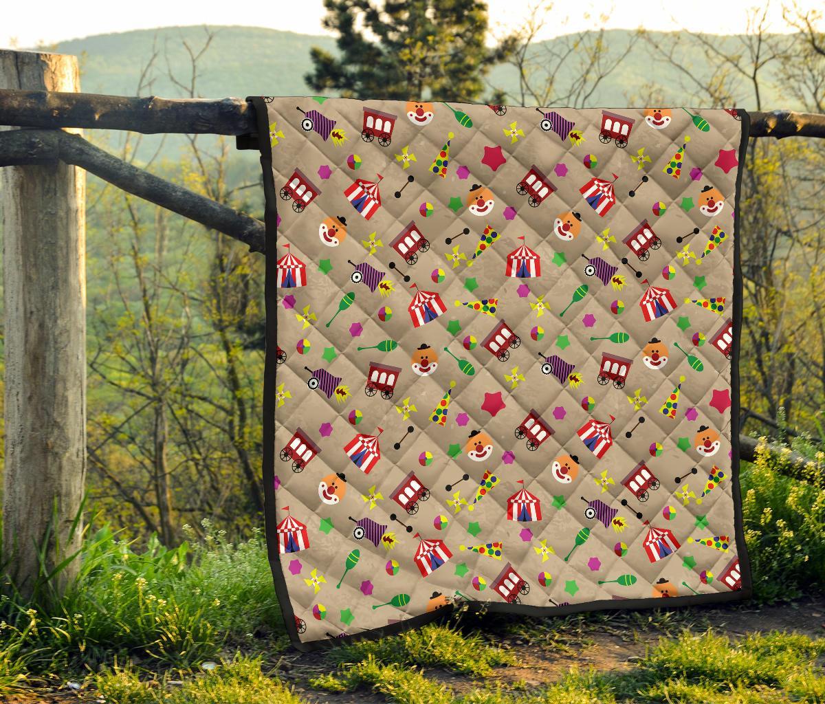 Circus Pattern Print Quilt-grizzshop