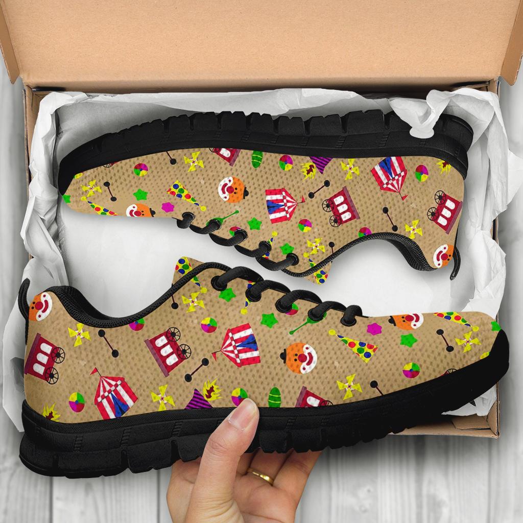 Circus Pattern Print Sneaker Shoes For Men Women-grizzshop