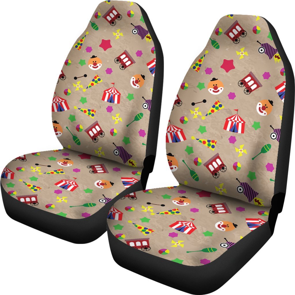 Circus Pattern Print Universal Fit Car Seat Covers-grizzshop