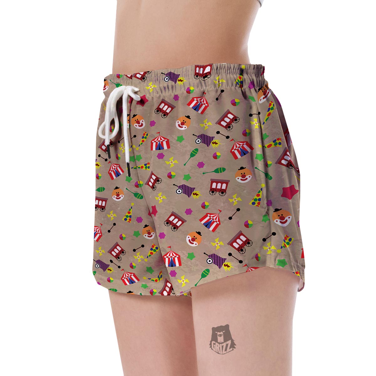 Circus Pattern Print Women's Shorts-grizzshop