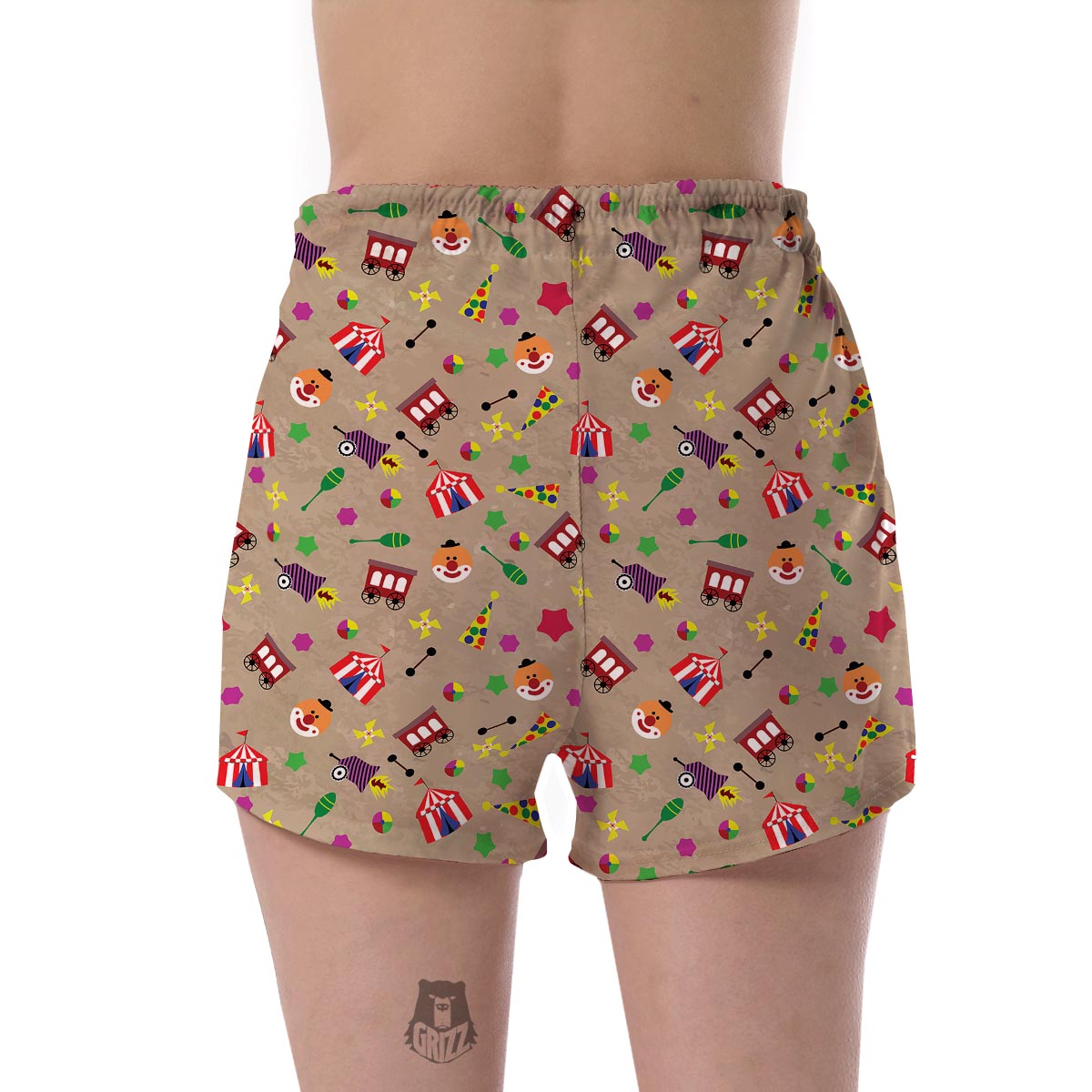 Circus Pattern Print Women's Shorts-grizzshop