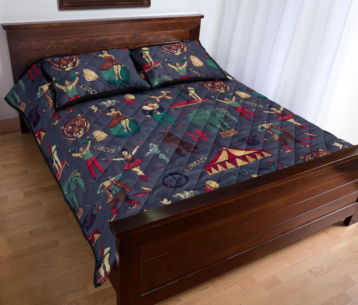 Circus Print Pattern Bed Set Quilt-grizzshop
