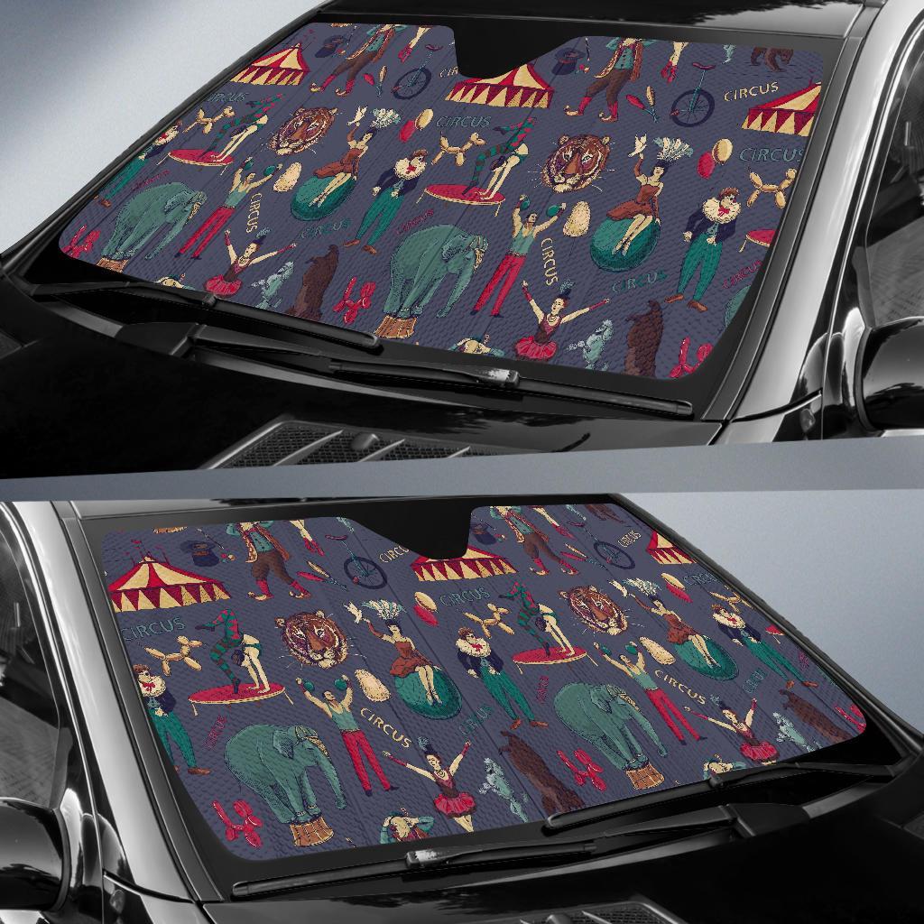 Circus Print Pattern Car Sun Shade-grizzshop