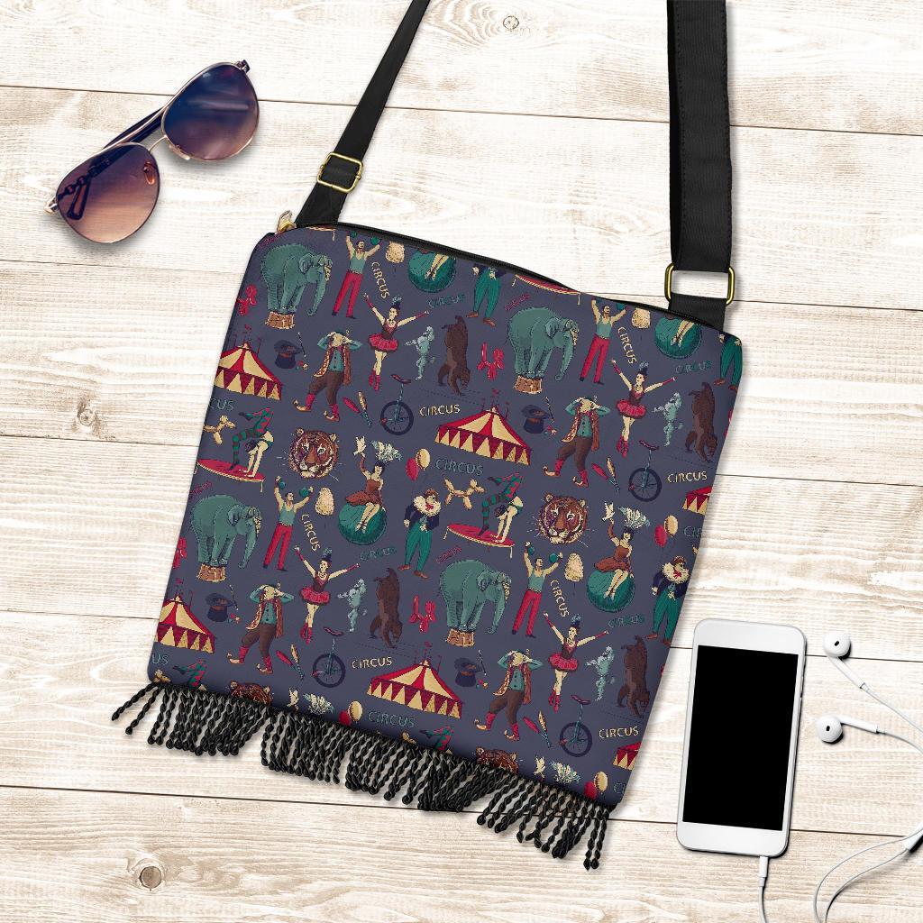 Circus Print Pattern Crossbody bags-grizzshop