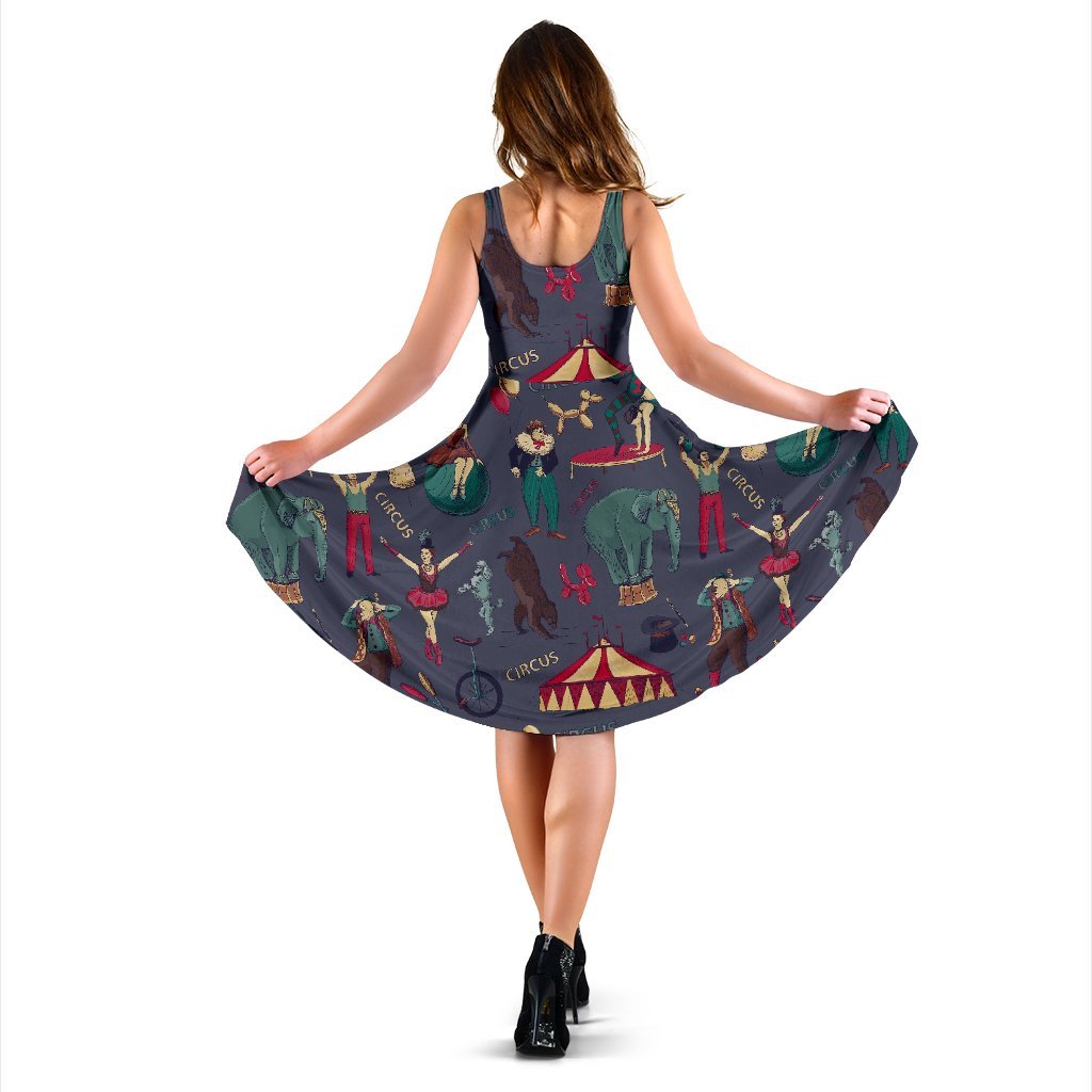 Circus Print Pattern Dress-grizzshop