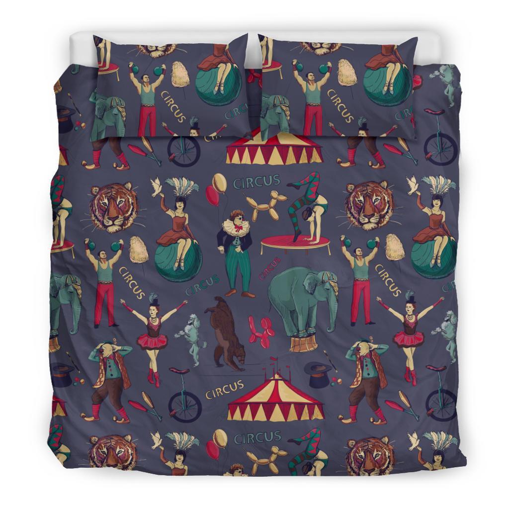 Circus Print Pattern Duvet Cover Bedding Set-grizzshop