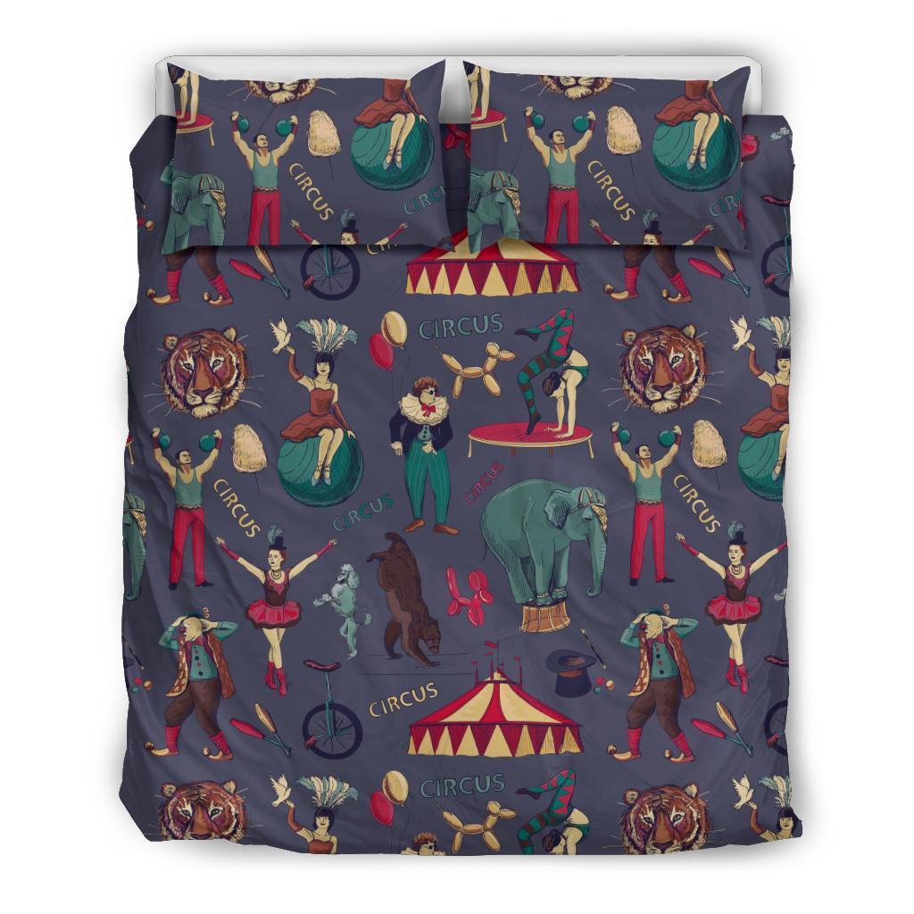 Circus Print Pattern Duvet Cover Bedding Set-grizzshop