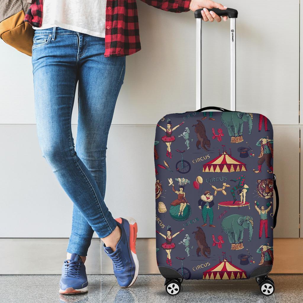 Circus Print Pattern Luggage Cover Protector-grizzshop