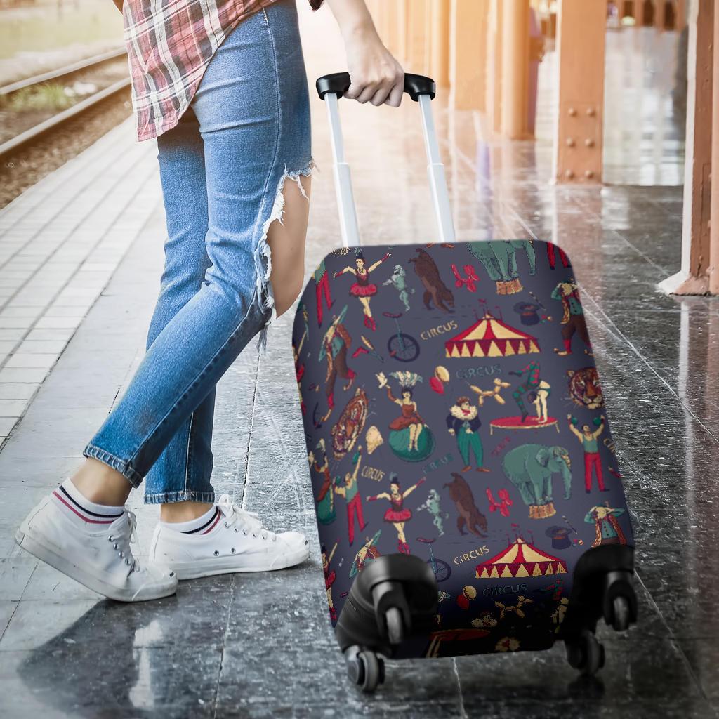 Circus Print Pattern Luggage Cover Protector-grizzshop