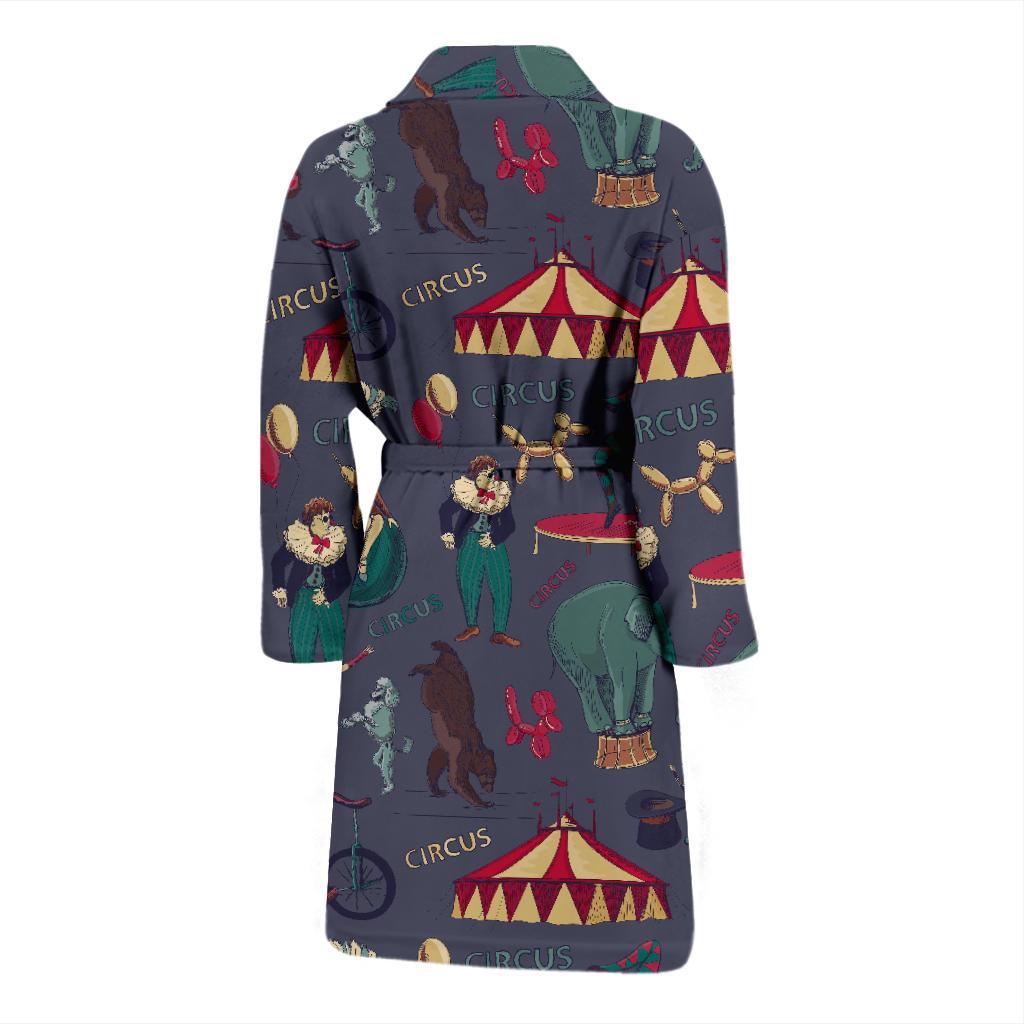 Circus Print Pattern Men Long Robe-grizzshop