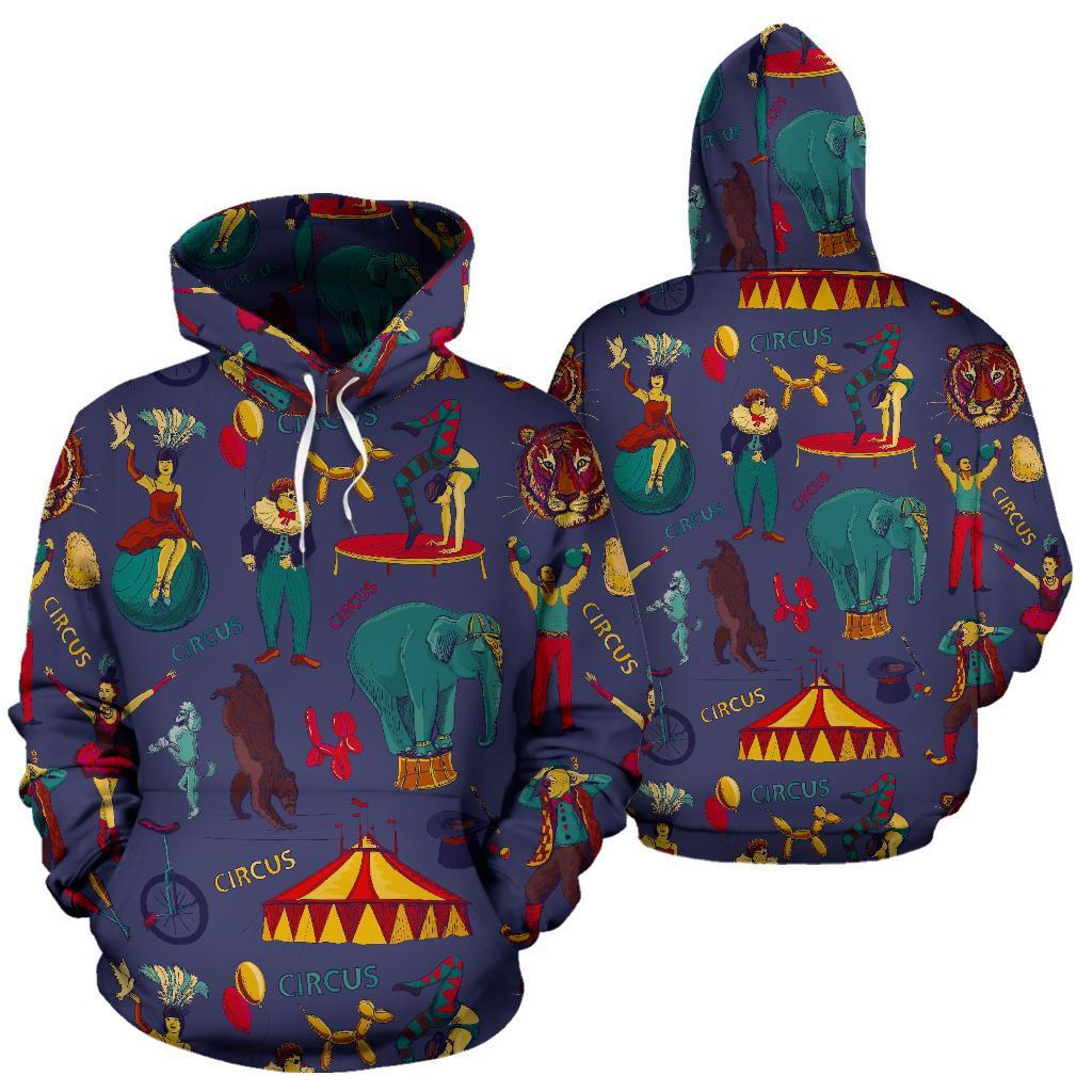 Circus Print Pattern Men Women Pullover Hoodie-grizzshop