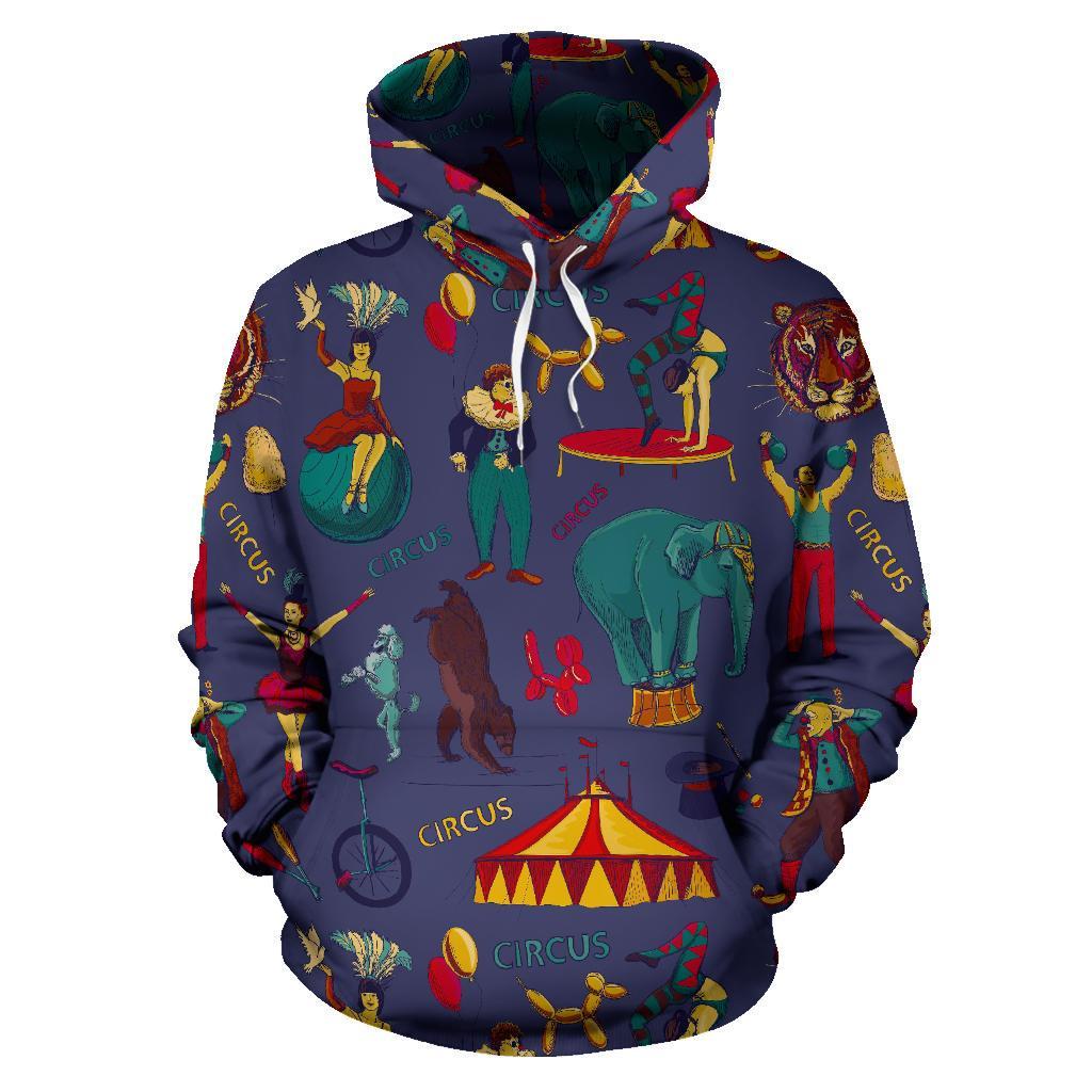 Circus Print Pattern Men Women Pullover Hoodie-grizzshop