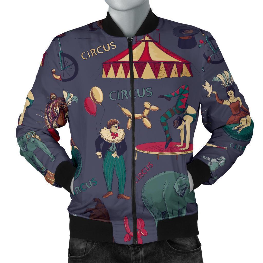 Circus Print Pattern Men's Bomber Jacket-grizzshop