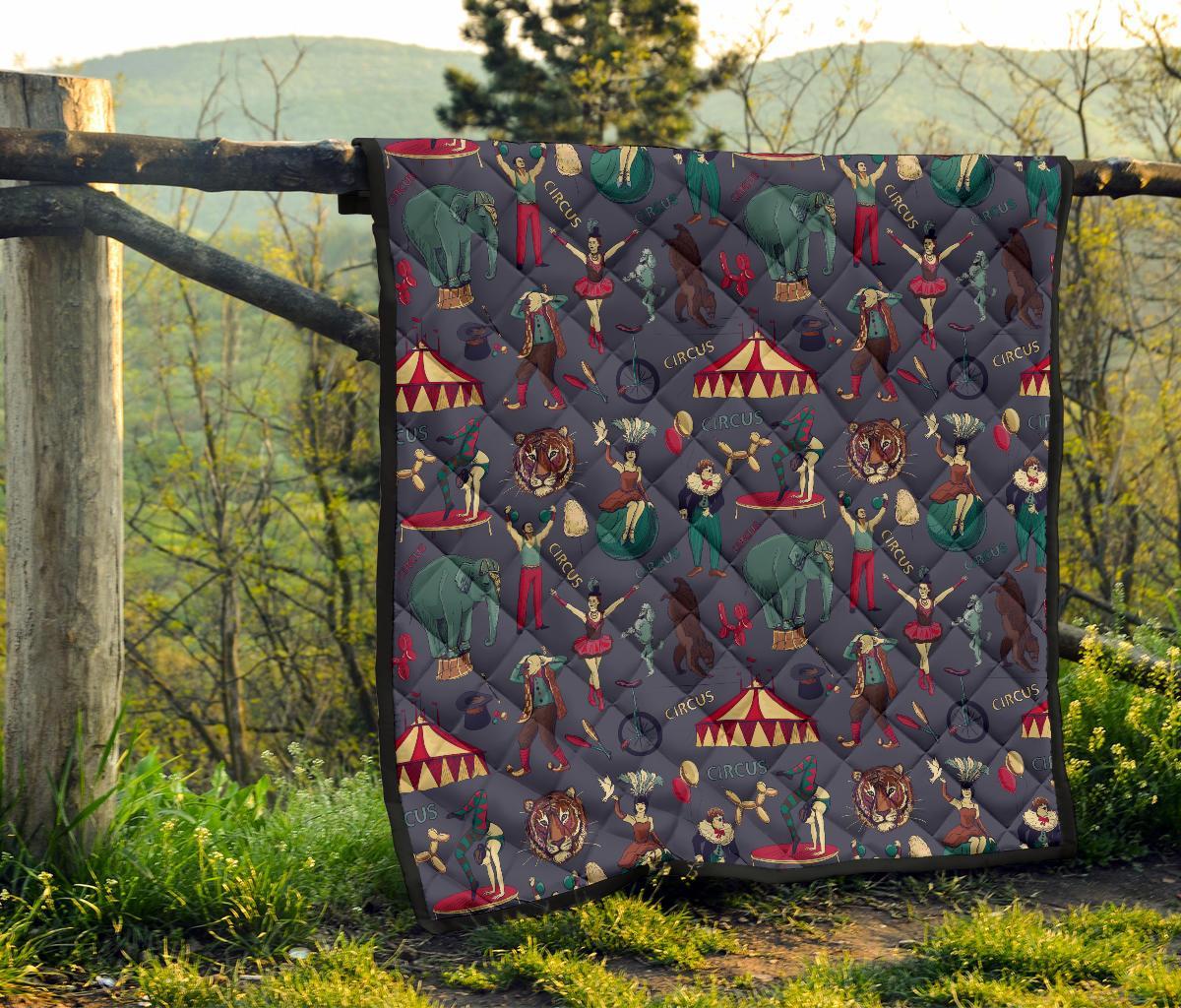 Circus Print Pattern Quilt-grizzshop