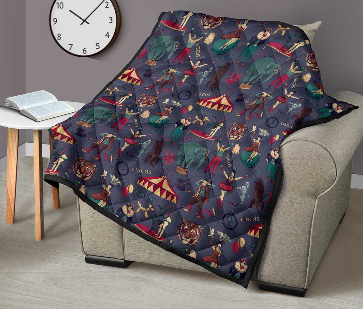 Circus Print Pattern Quilt-grizzshop