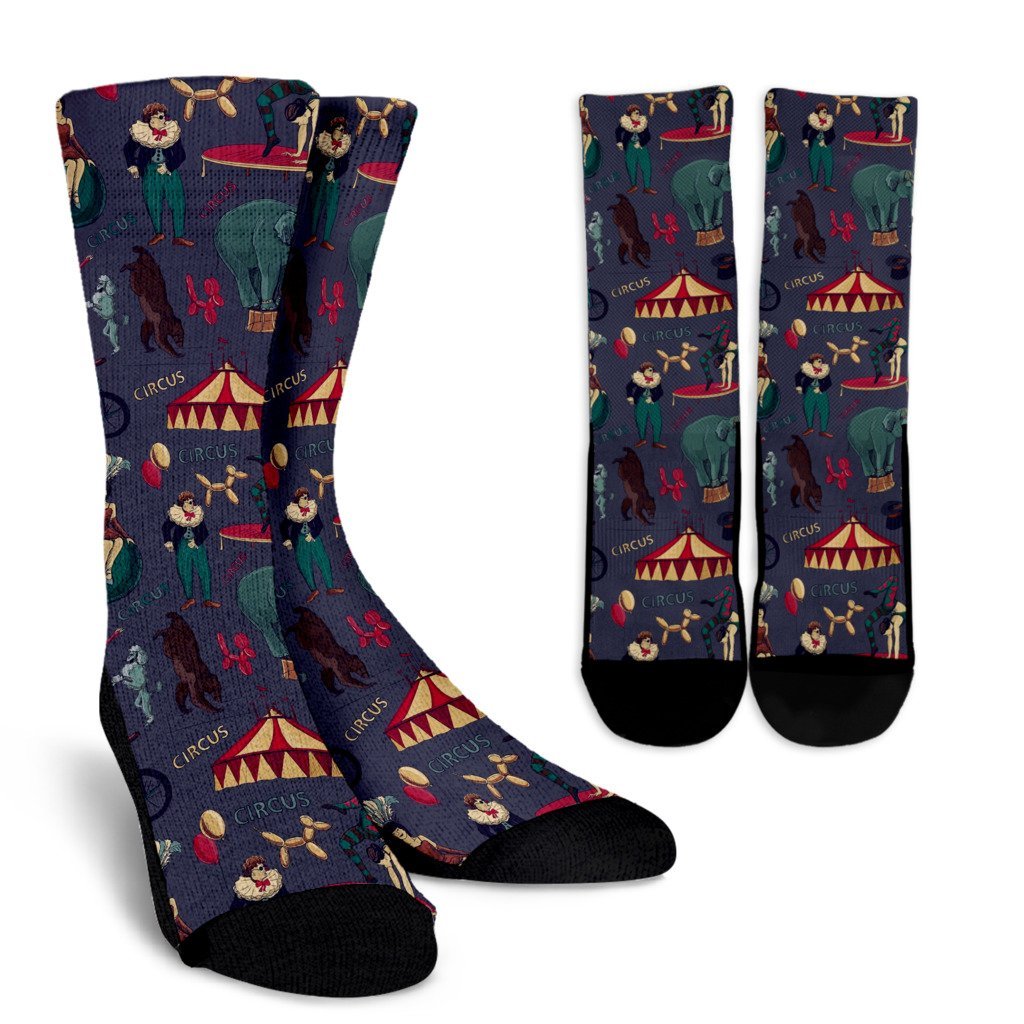 Circus Print Pattern Unisex Crew Socks-grizzshop