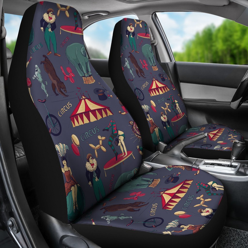 Circus Print Pattern Universal Fit Car Seat Covers-grizzshop