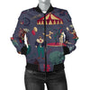 Circus Print Pattern Women Casual Bomber Jacket-grizzshop