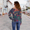 Circus Print Pattern Women Off Shoulder Sweatshirt-grizzshop