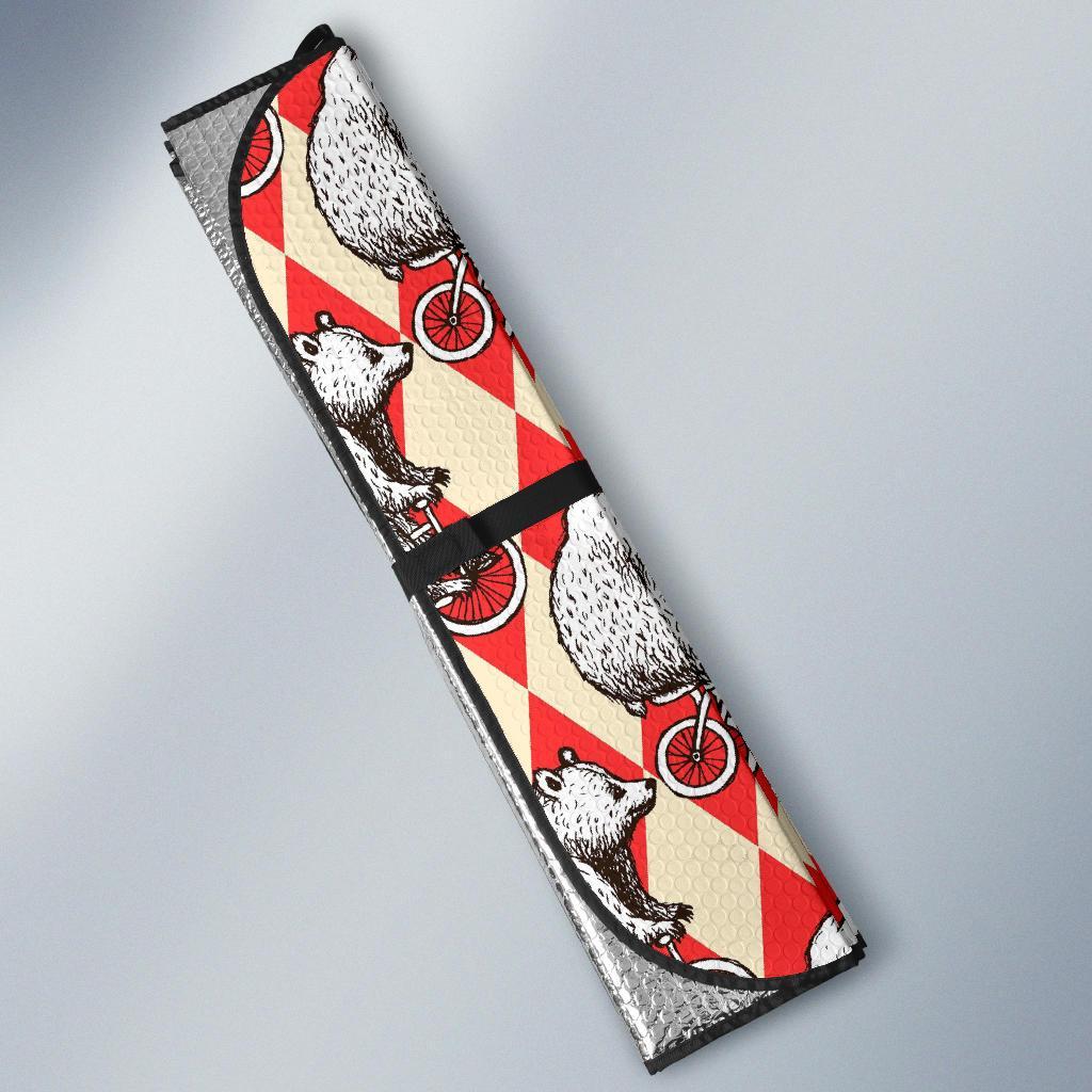 Circus Teddy Bear Pattern Print Car Sun Shade-grizzshop