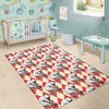 Circus Teddy Bear Pattern Print Floor Mat-grizzshop