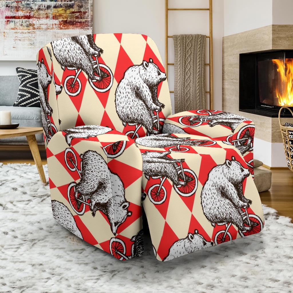 Circus Teddy Bear Pattern Print Recliner Cover-grizzshop