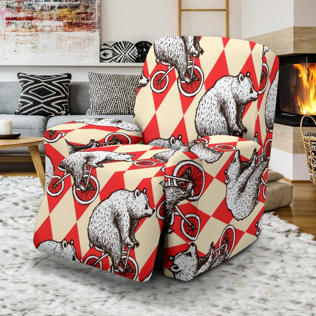 Circus Teddy Bear Pattern Print Recliner Cover-grizzshop