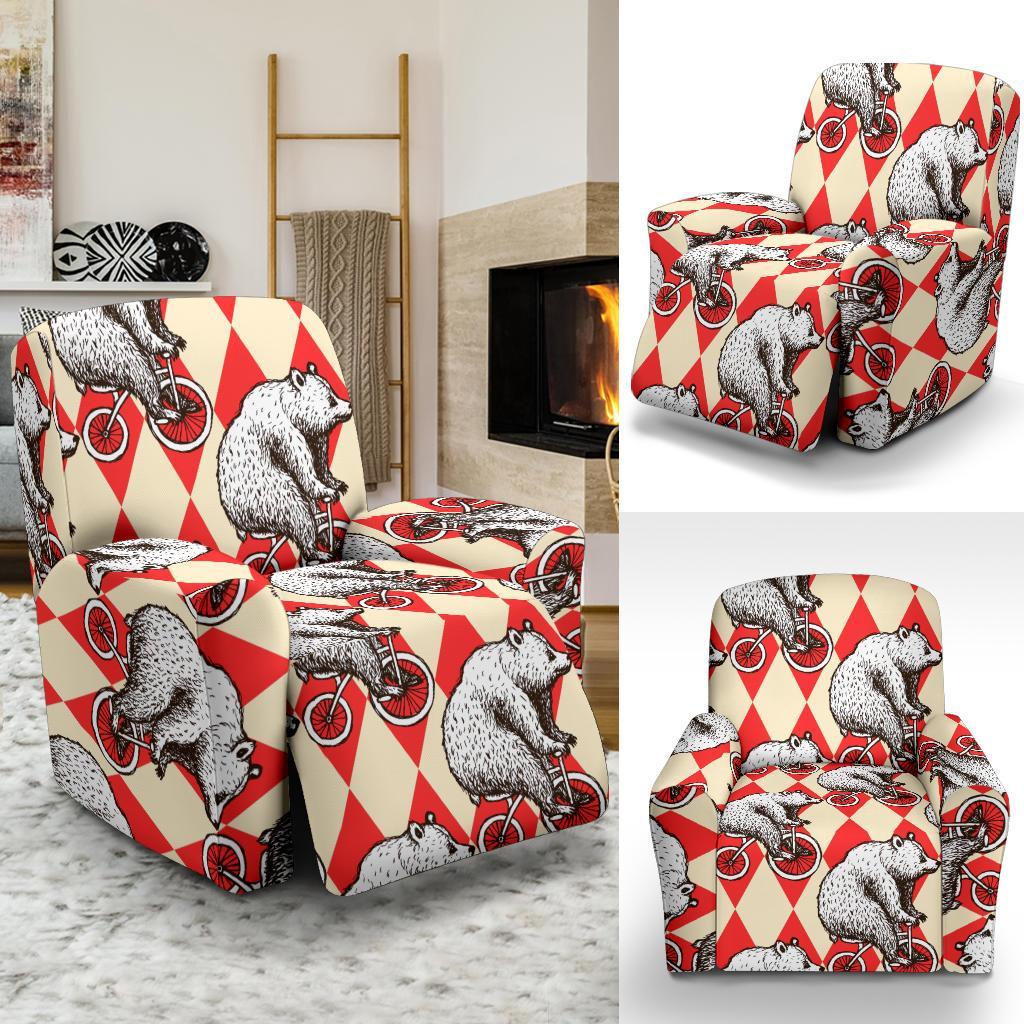 Circus Teddy Bear Pattern Print Recliner Cover-grizzshop