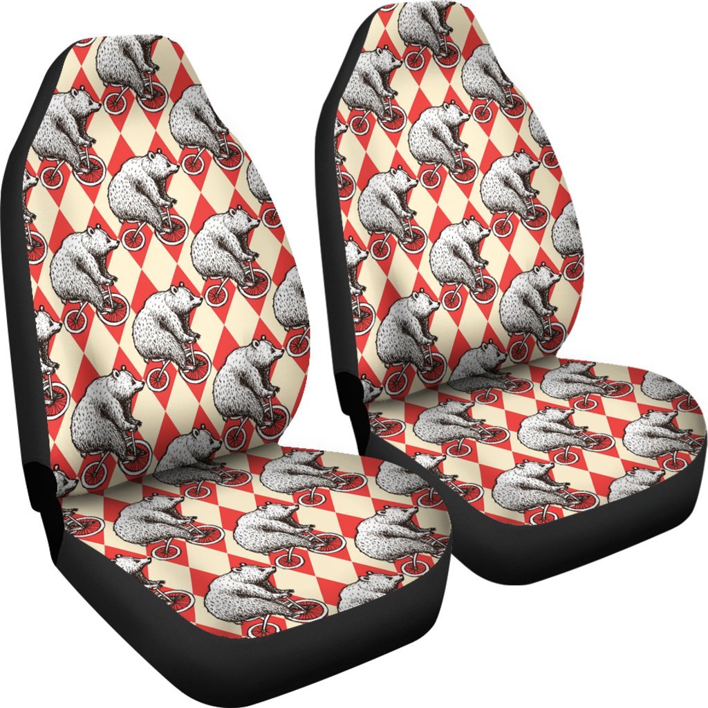 Circus Teddy Bear Pattern Print Universal Fit Car Seat Cover-grizzshop