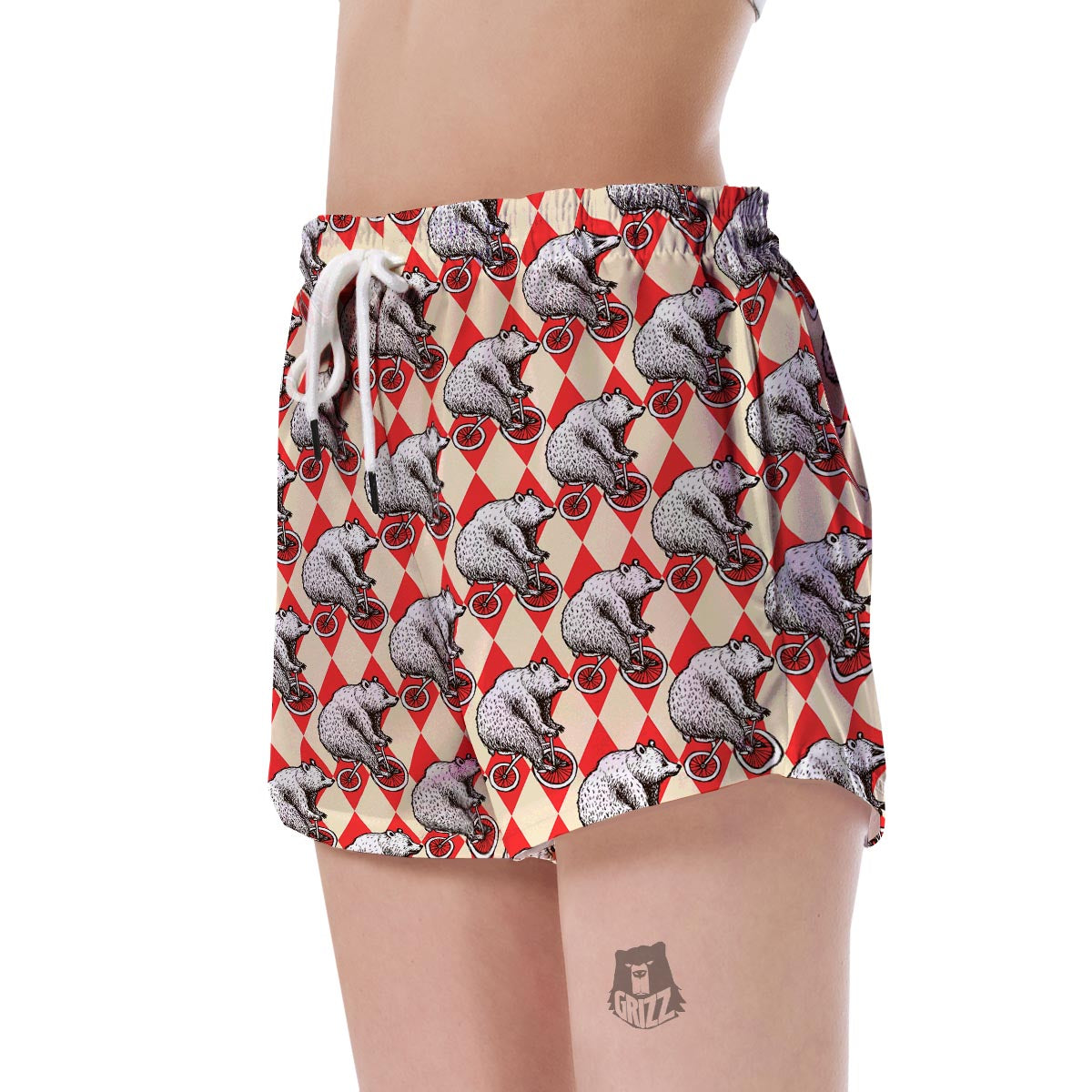 Circus Teddy Bear Pattern Print Women's Shorts-grizzshop