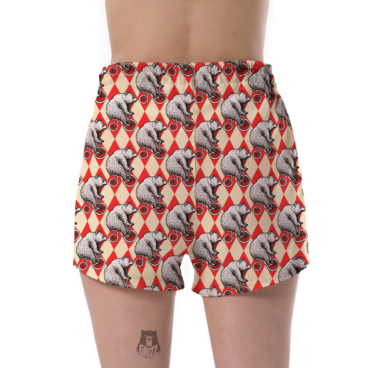 Circus Teddy Bear Pattern Print Women's Shorts-grizzshop
