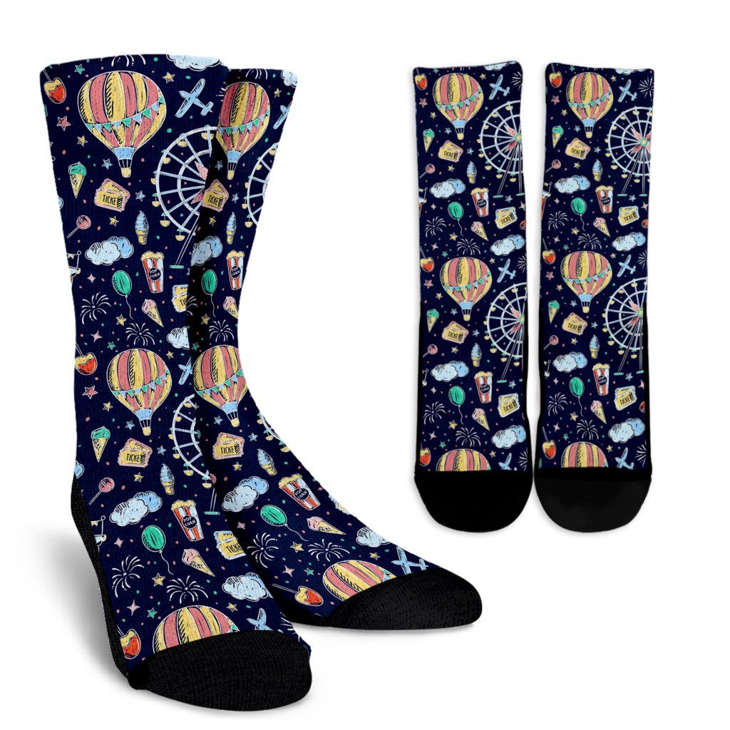 Circus Dream Pattern Print Unisex Crew Socks-grizzshop