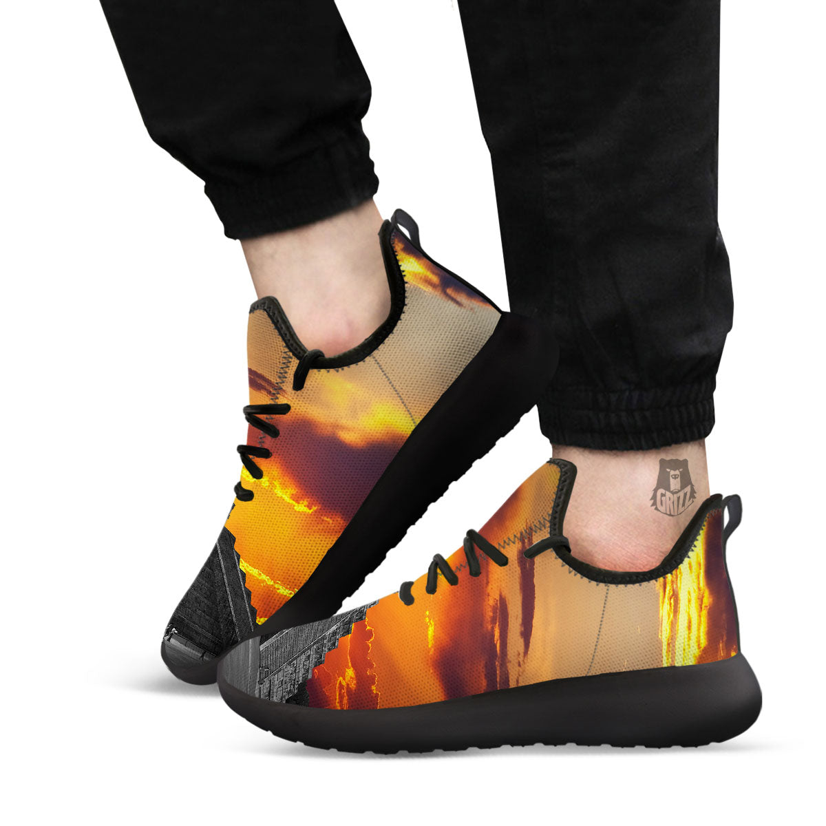 Civilization Mayan Print Black Athletic Shoes-grizzshop