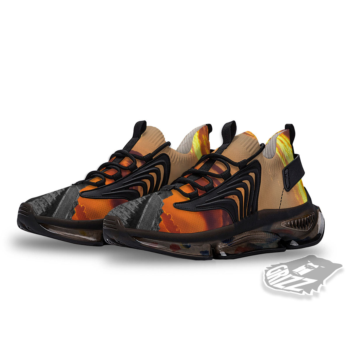 Civilization Mayan Print Black Gym Shoes-grizzshop