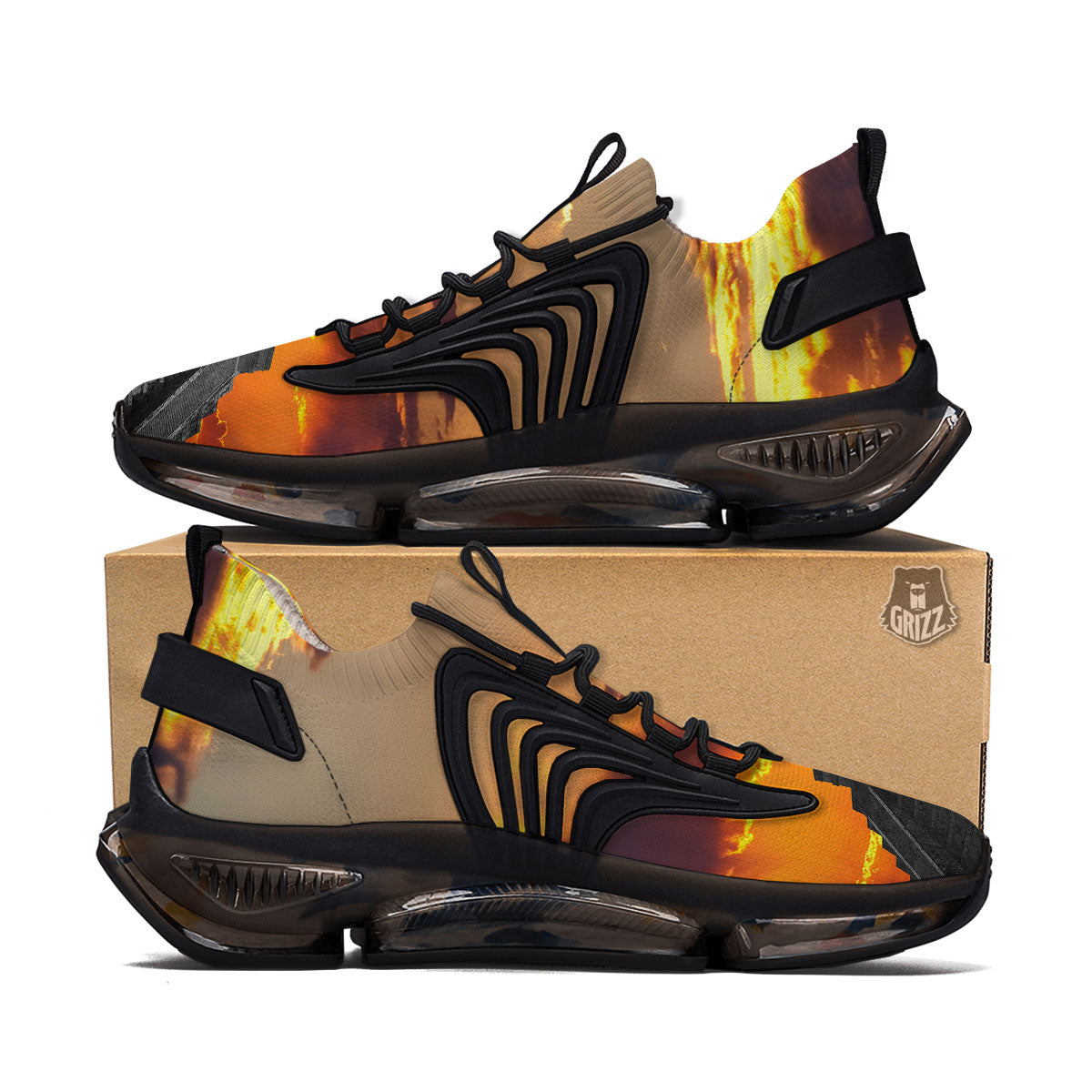 Civilization Mayan Print Black Gym Shoes-grizzshop