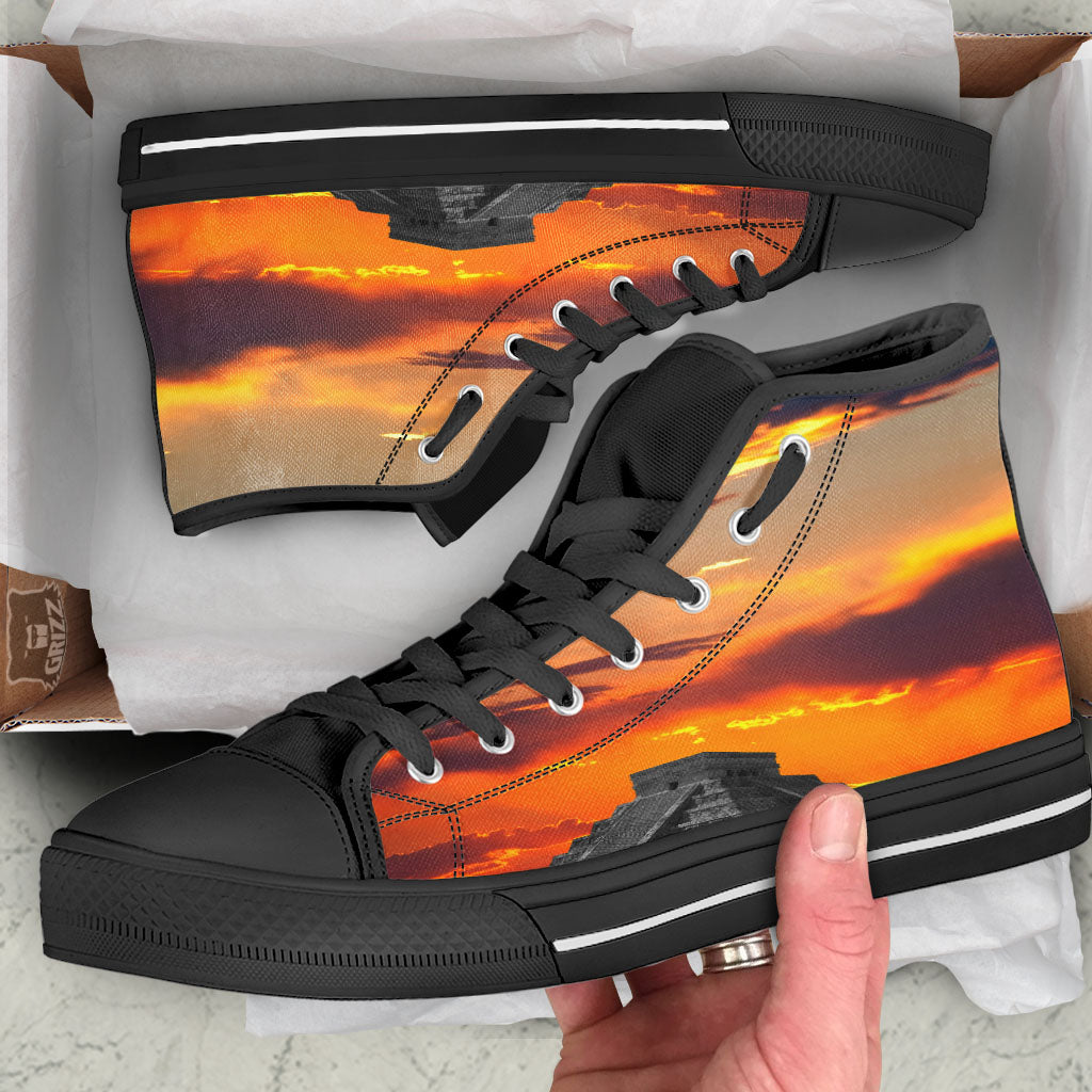 Civilization Mayan Print High Top Shoes-grizzshop