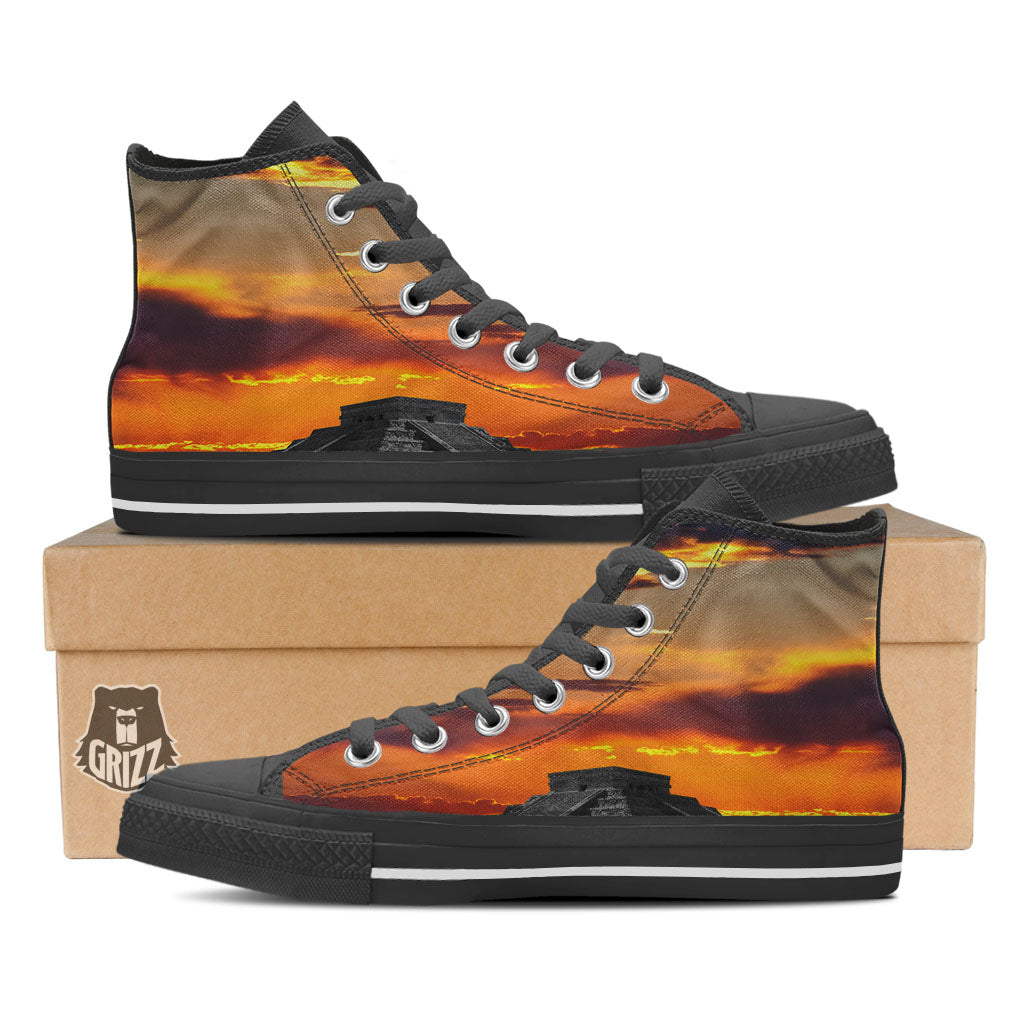 Civilization Mayan Print High Top Shoes-grizzshop