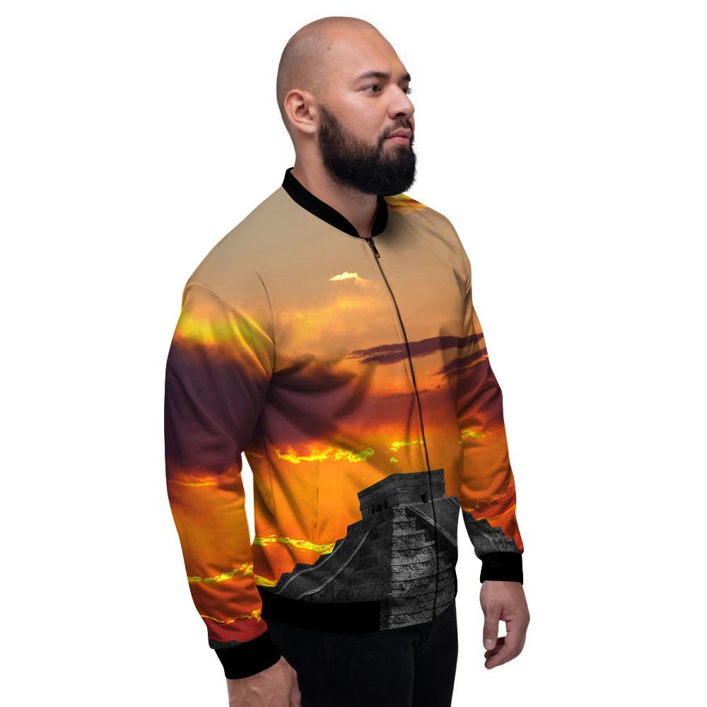 Civilization Mayan Print Men's Bomber Jacket-grizzshop