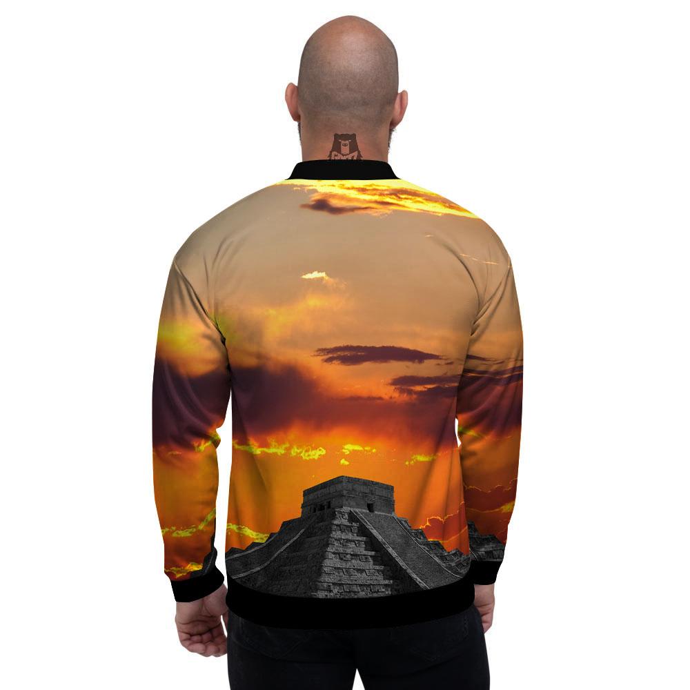 Civilization Mayan Print Men's Bomber Jacket-grizzshop