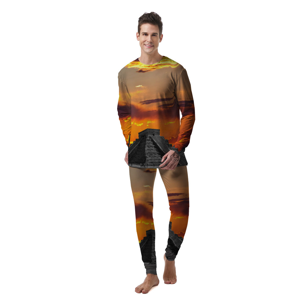 Civilization Mayan Print Men's Pajamas-grizzshop