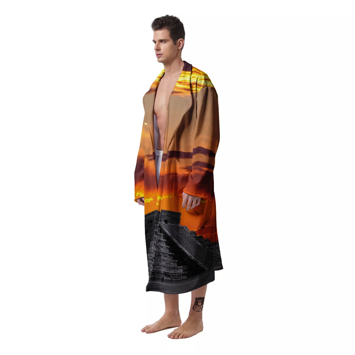 Civilization Mayan Print Men's Robe-grizzshop