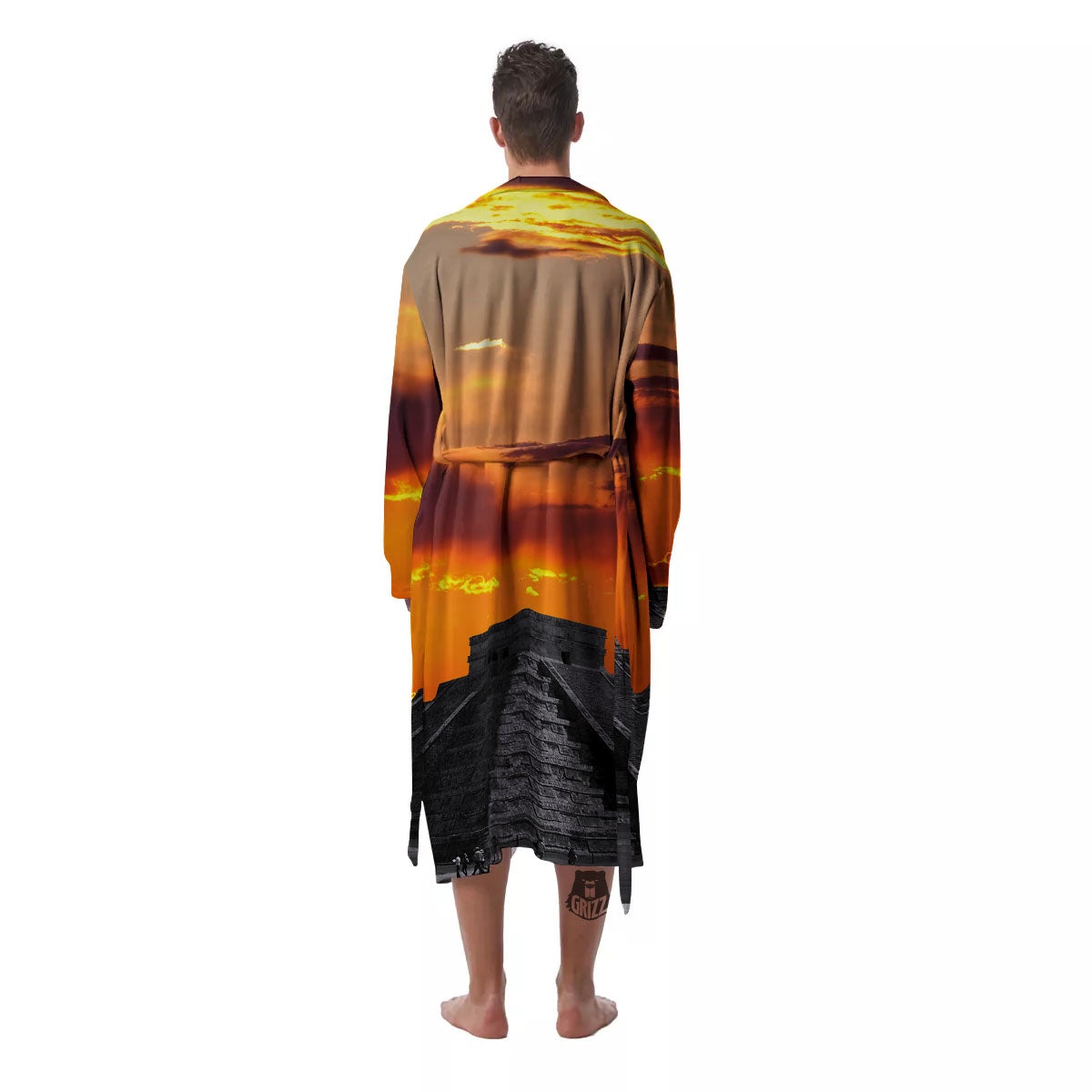 Civilization Mayan Print Men's Robe-grizzshop