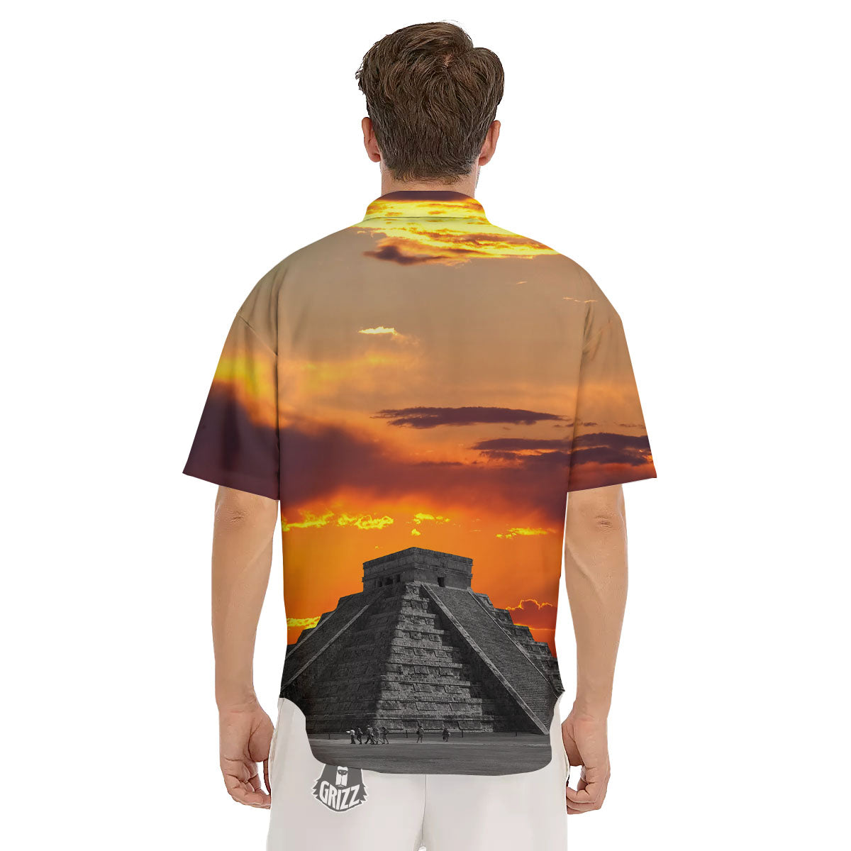 Civilization Mayan Print Men's Short Sleeve Shirts-grizzshop