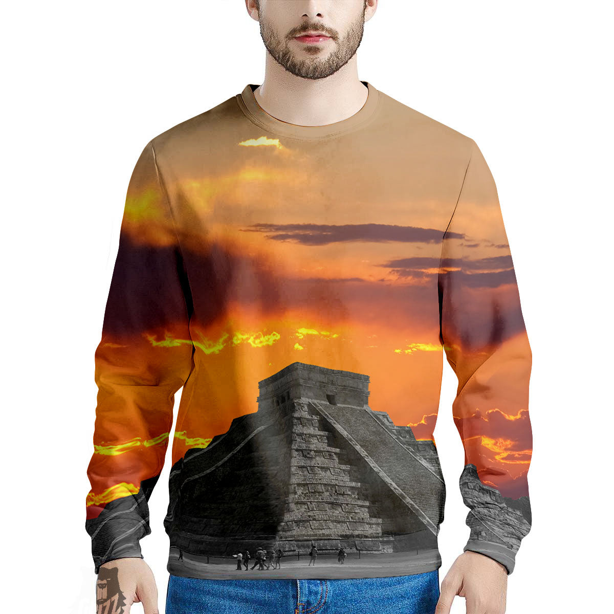 Civilization Mayan Print Men's Sweatshirt-grizzshop
