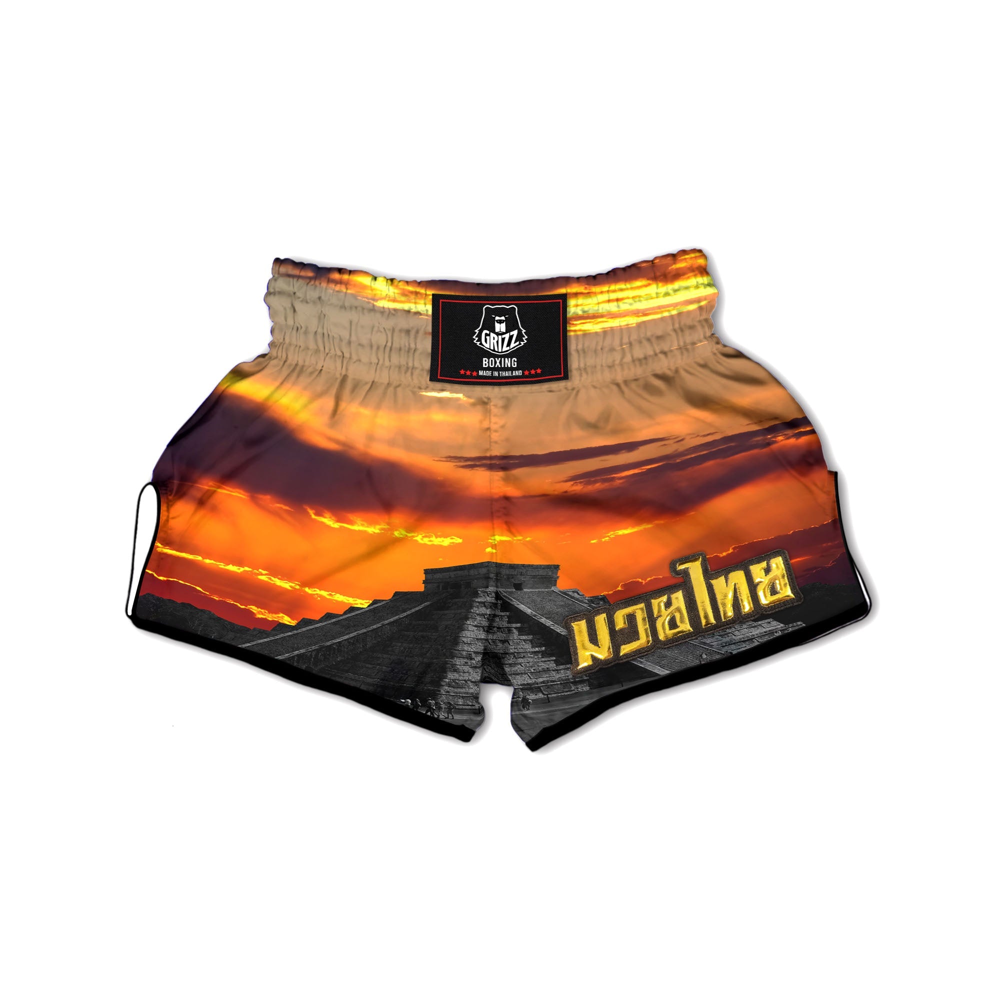 Civilization Mayan Print Muay Thai Boxing Shorts-grizzshop