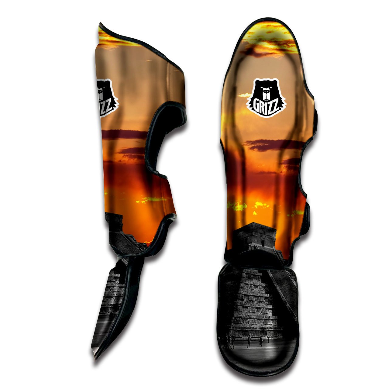 Civilization Mayan Print Muay Thai Shin Guards-grizzshop